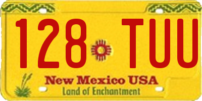 NM license plate 128TUU