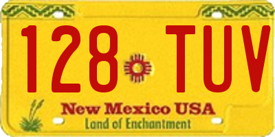 NM license plate 128TUV