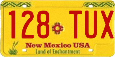 NM license plate 128TUX