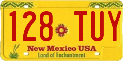 NM license plate 128TUY