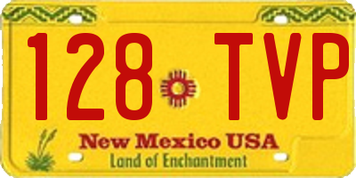 NM license plate 128TVP