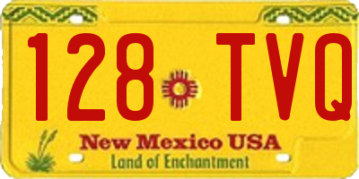 NM license plate 128TVQ
