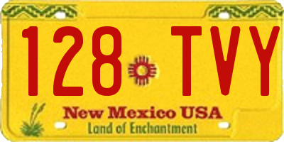 NM license plate 128TVY