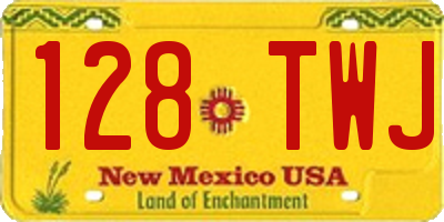 NM license plate 128TWJ