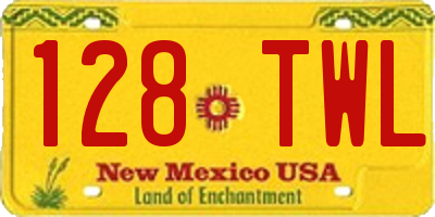 NM license plate 128TWL