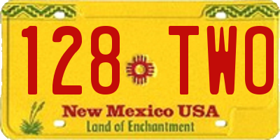 NM license plate 128TWO