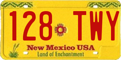 NM license plate 128TWY