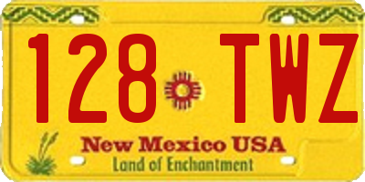 NM license plate 128TWZ