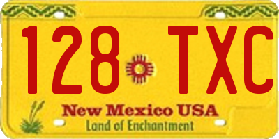 NM license plate 128TXC