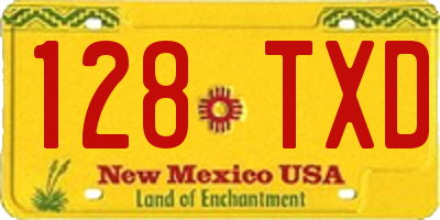 NM license plate 128TXD