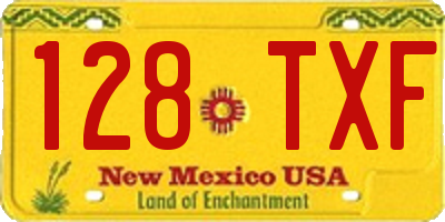 NM license plate 128TXF