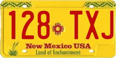 NM license plate 128TXJ