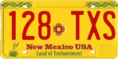 NM license plate 128TXS