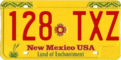 NM license plate 128TXZ