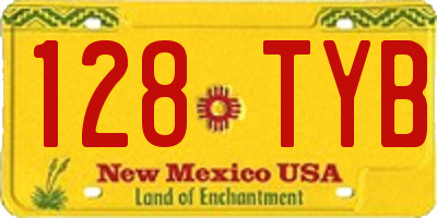 NM license plate 128TYB