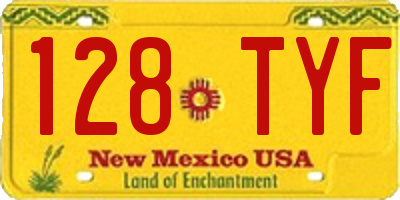 NM license plate 128TYF
