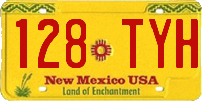 NM license plate 128TYH
