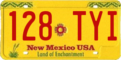 NM license plate 128TYI