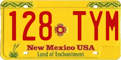 NM license plate 128TYM