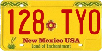 NM license plate 128TYO