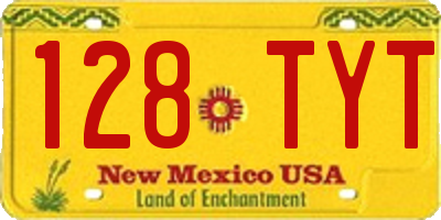NM license plate 128TYT