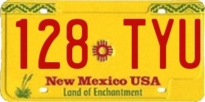 NM license plate 128TYU