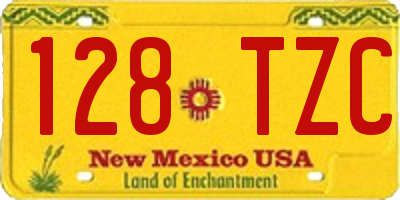 NM license plate 128TZC