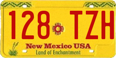 NM license plate 128TZH