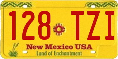 NM license plate 128TZI
