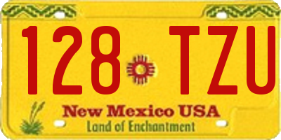 NM license plate 128TZU