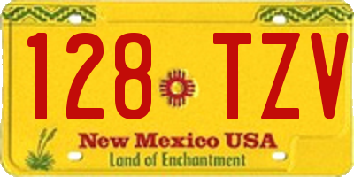 NM license plate 128TZV