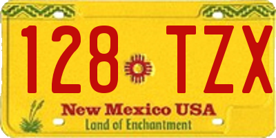 NM license plate 128TZX