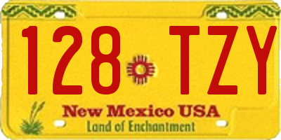 NM license plate 128TZY