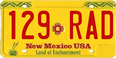 NM license plate 129RAD