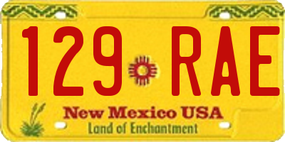 NM license plate 129RAE