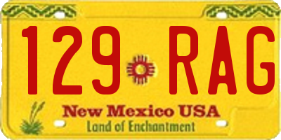 NM license plate 129RAG