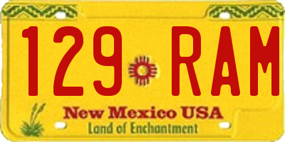 NM license plate 129RAM