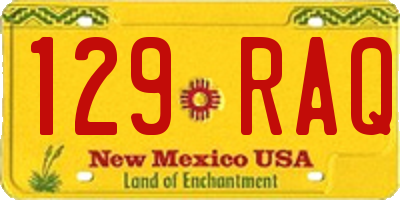 NM license plate 129RAQ