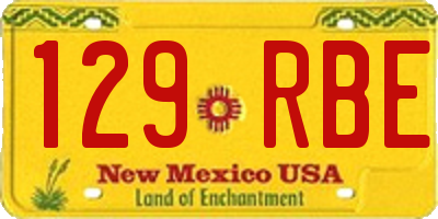 NM license plate 129RBE
