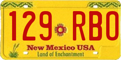 NM license plate 129RBO