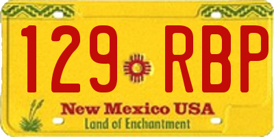 NM license plate 129RBP