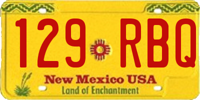 NM license plate 129RBQ