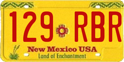 NM license plate 129RBR