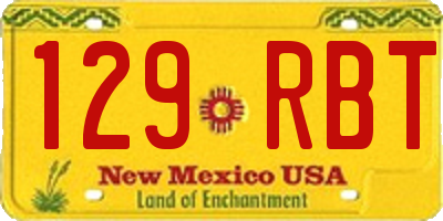 NM license plate 129RBT