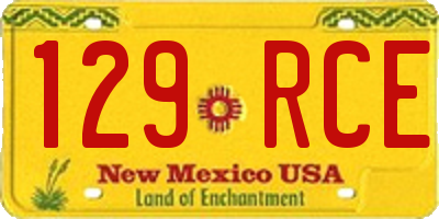 NM license plate 129RCE