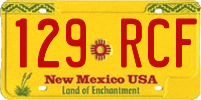 NM license plate 129RCF