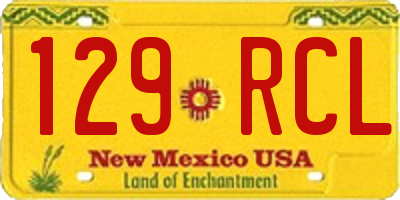 NM license plate 129RCL