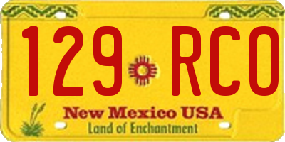 NM license plate 129RCO