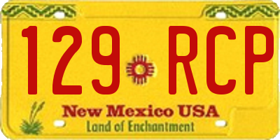 NM license plate 129RCP