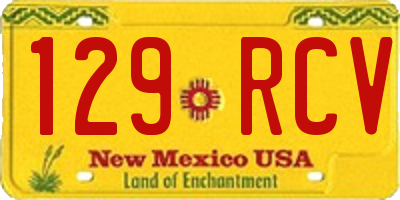 NM license plate 129RCV